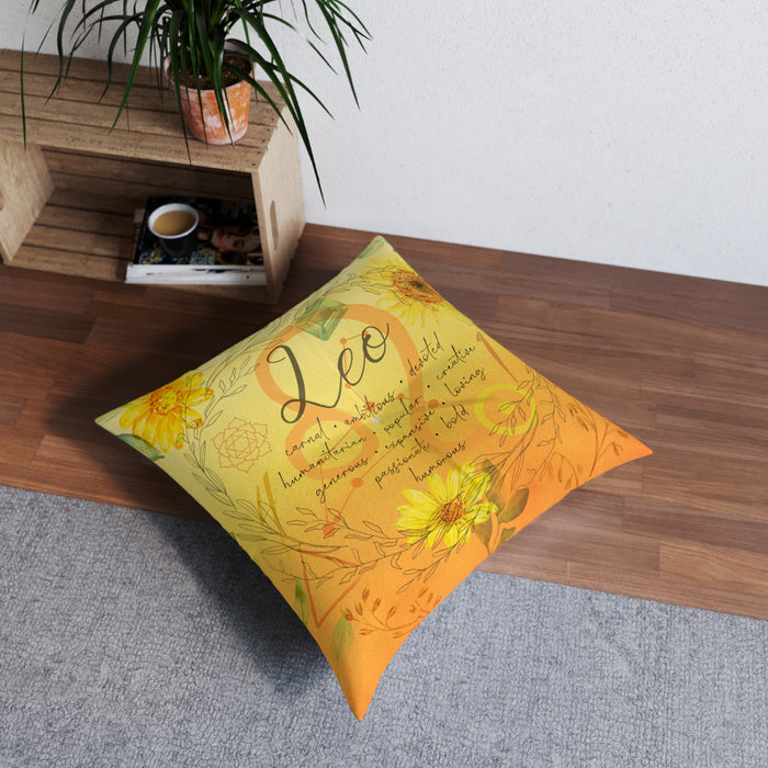 Leo Tufted Floor Pillow, Square