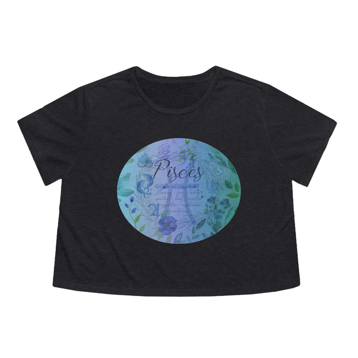 Pisces Women's Flowy Cropped Tee