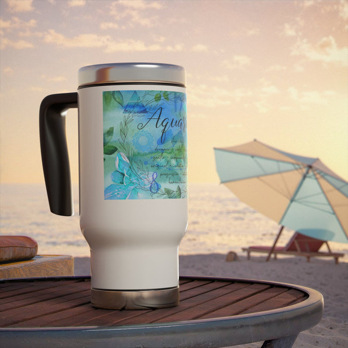 Aquarius Stainless Steel Travel Mug with Handle, 14oz