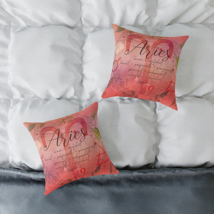 Aries Square Poly Canvas Pillow