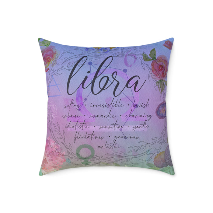 Libra Square Poly Canvas Pillow