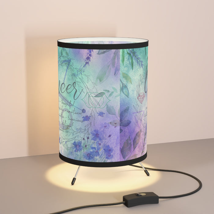 Cancer Tripod Lamp with High-Res Printed Shade, US\CA plug