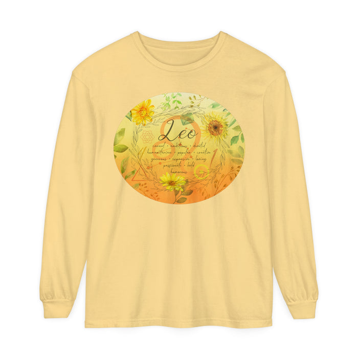 Leo Unisex Garment-dyed Long Sleeve T-Shirt