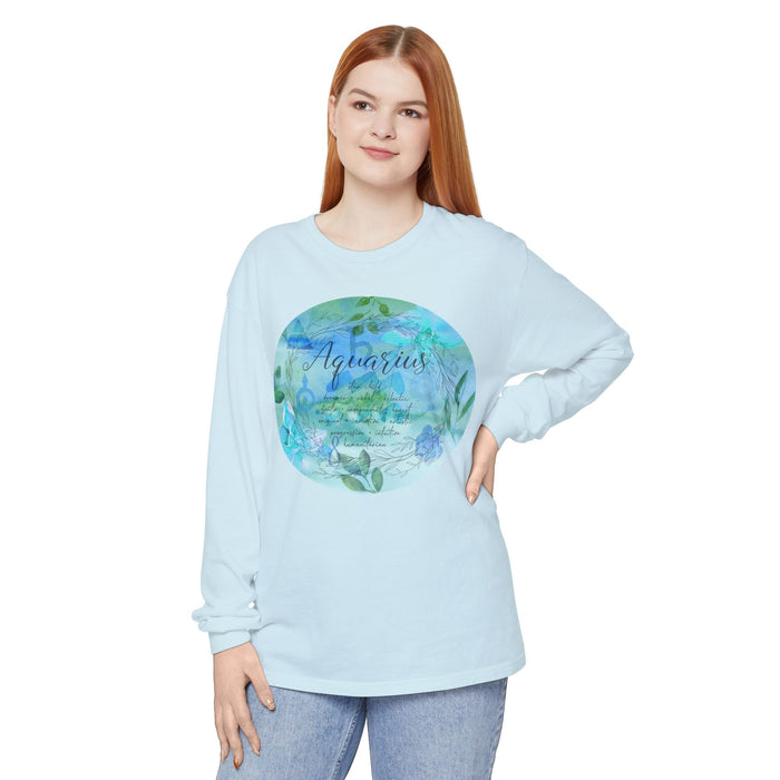 Aquarius Unisex Garment-dyed Long Sleeve T-Shirt