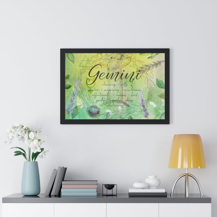Gemini Framed Horizontal Poster