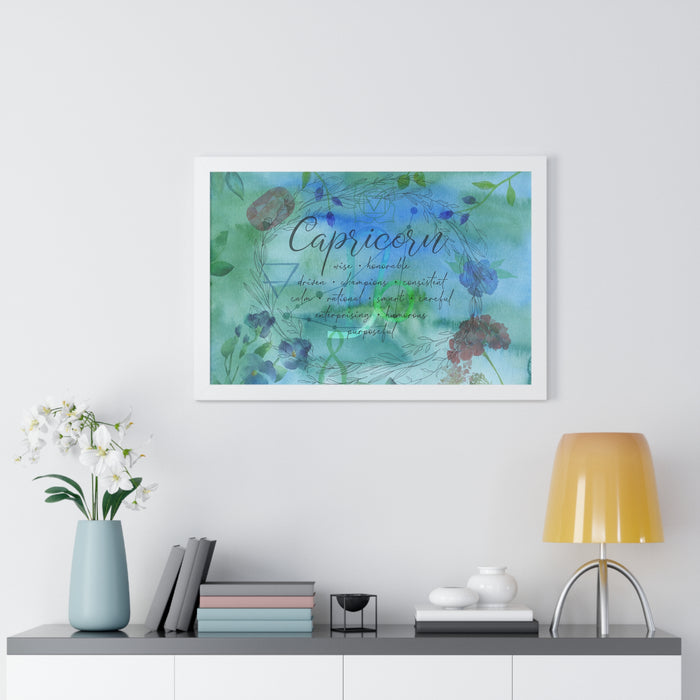 Capricorn Framed Horizontal Poster