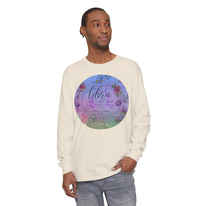 Libra Unisex Garment-dyed Long Sleeve T-Shirt