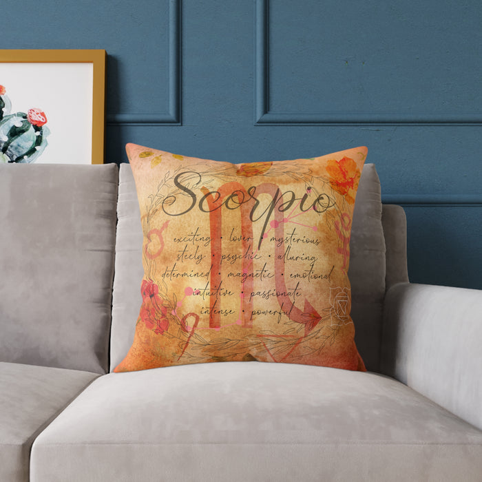 Scorpio Square Poly Canvas Pillow