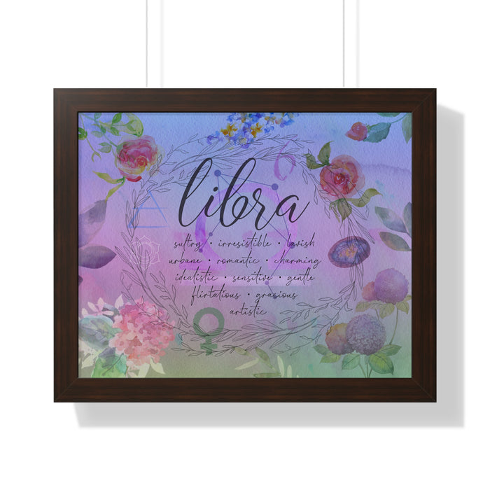 Libra Framed Horizontal Poster