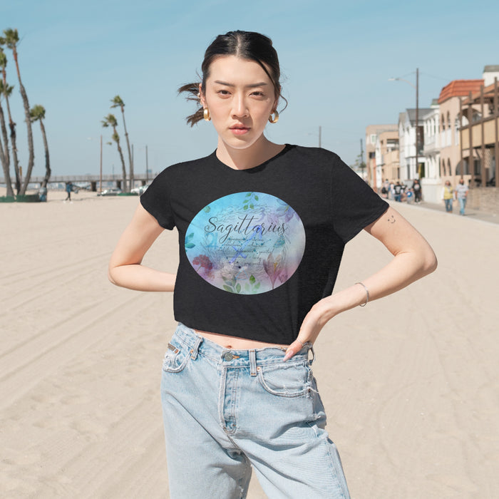 Sagittarius Women's Flowy Cropped Tee