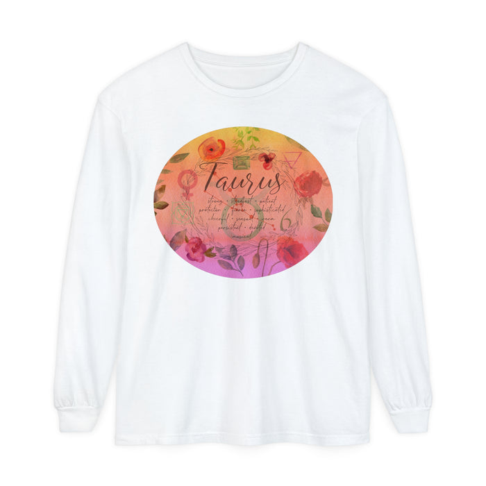 Taurus Unisex Garment-dyed Long Sleeve T-Shirt