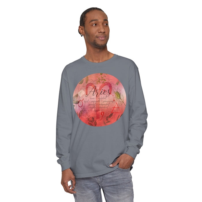 Aries Unisex Garment-dyed Long Sleeve T-Shirt