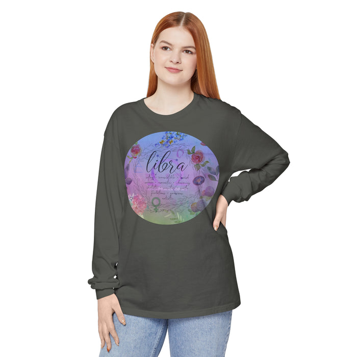 Libra Unisex Garment-dyed Long Sleeve T-Shirt