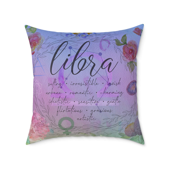 Libra Square Poly Canvas Pillow
