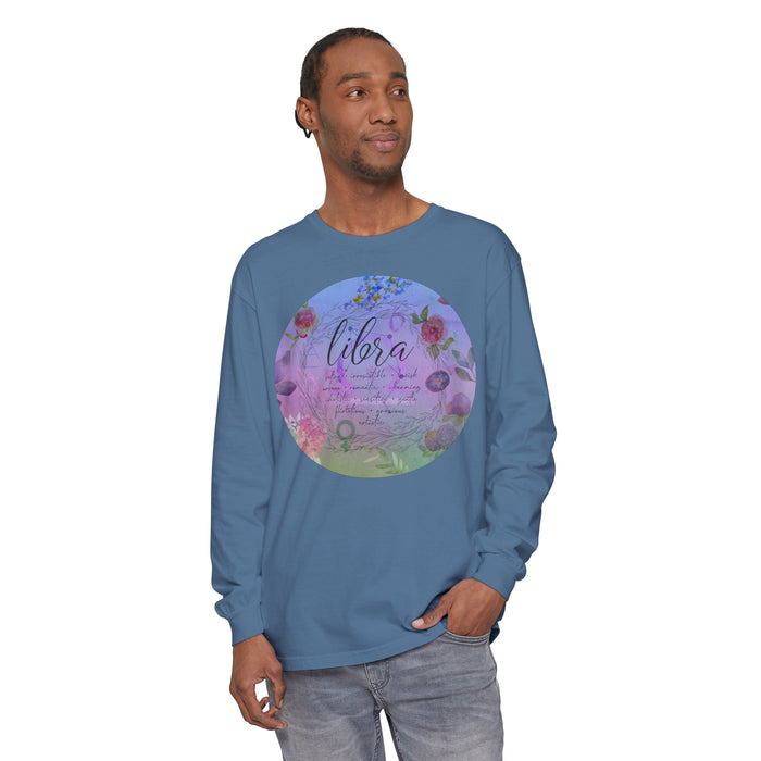 Libra Unisex Garment-dyed Long Sleeve T-Shirt