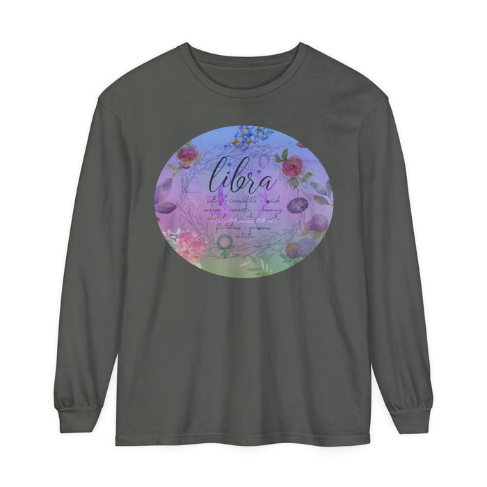 Libra Unisex Garment-dyed Long Sleeve T-Shirt
