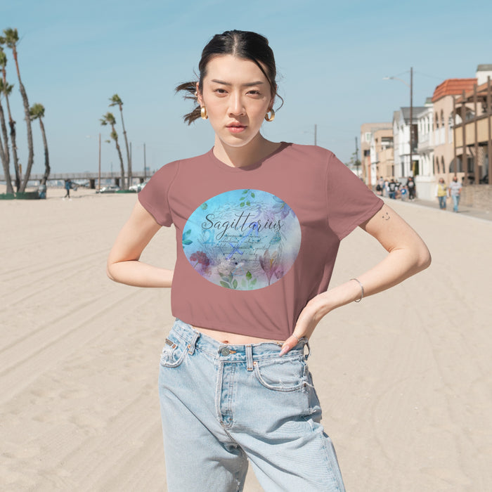 Sagittarius Women's Flowy Cropped Tee