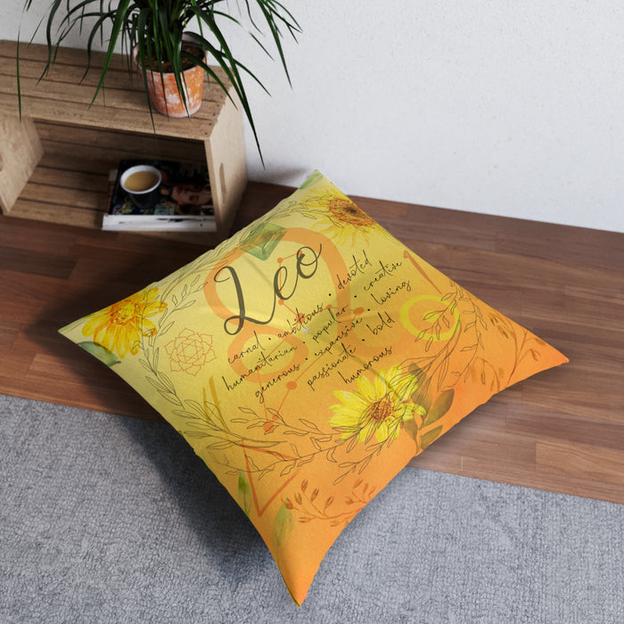 Leo Tufted Floor Pillow, Square