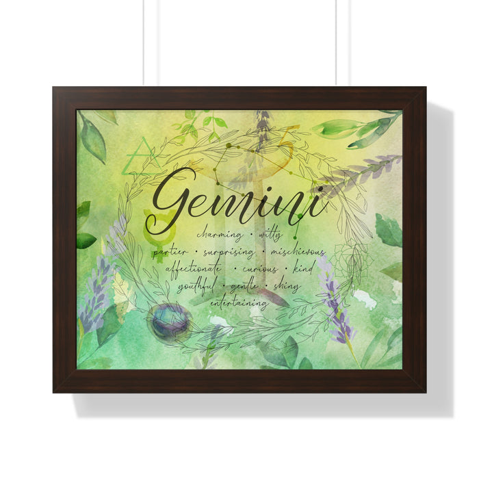 Gemini Framed Horizontal Poster