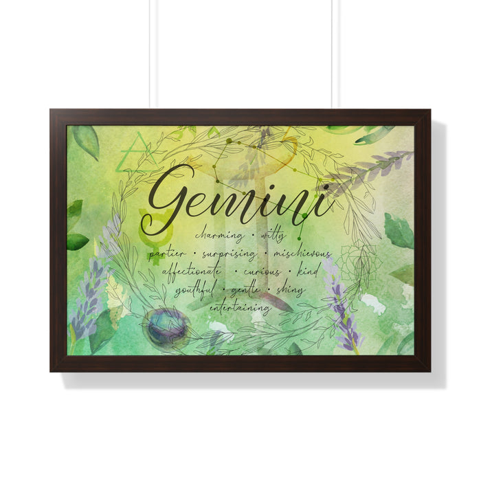Gemini Framed Horizontal Poster