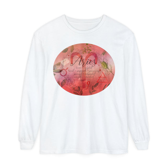 Aries Unisex Garment-dyed Long Sleeve T-Shirt