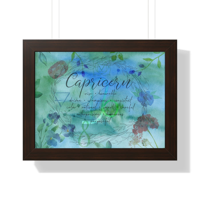 Capricorn Framed Horizontal Poster