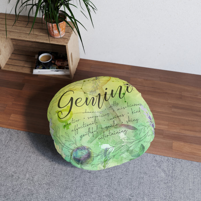 Gemini Tufted Floor Pillow, Round