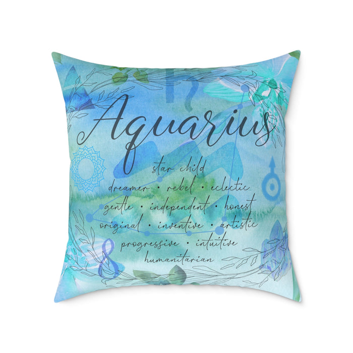 Aquarius Square Poly Canvas Pillow