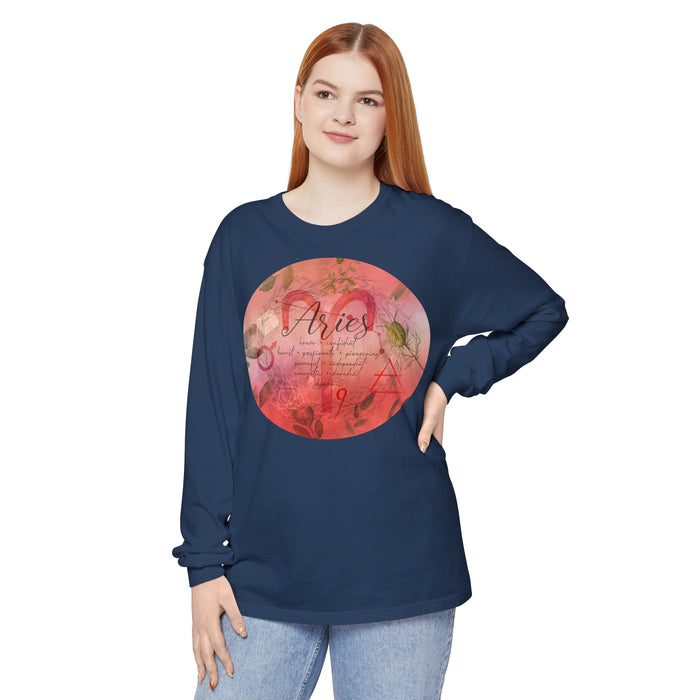 Aries Unisex Garment-dyed Long Sleeve T-Shirt