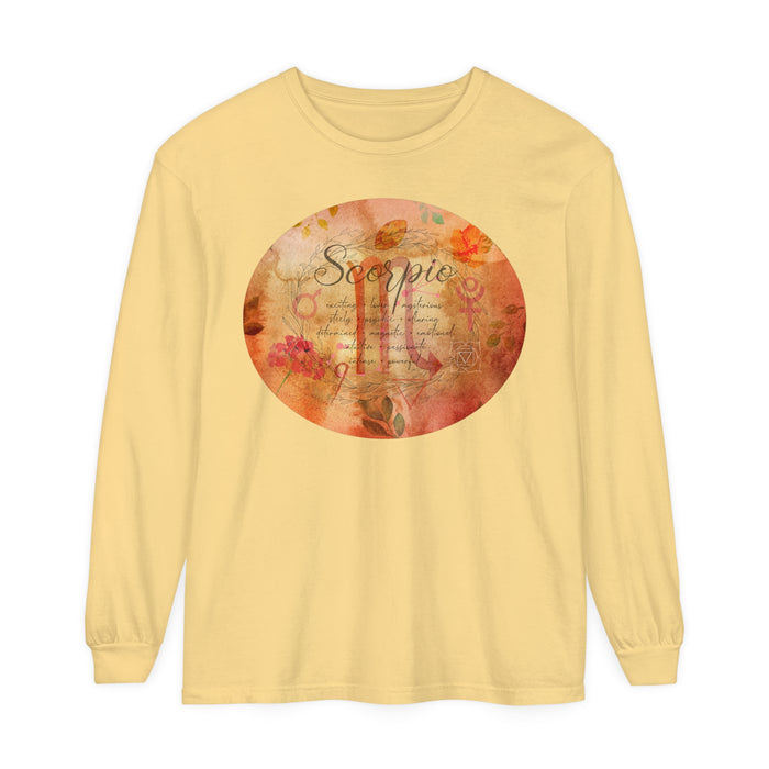 Scorpio Unisex Garment-dyed Long Sleeve T-Shirt