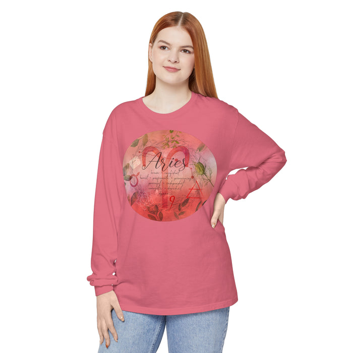 Aries Unisex Garment-dyed Long Sleeve T-Shirt