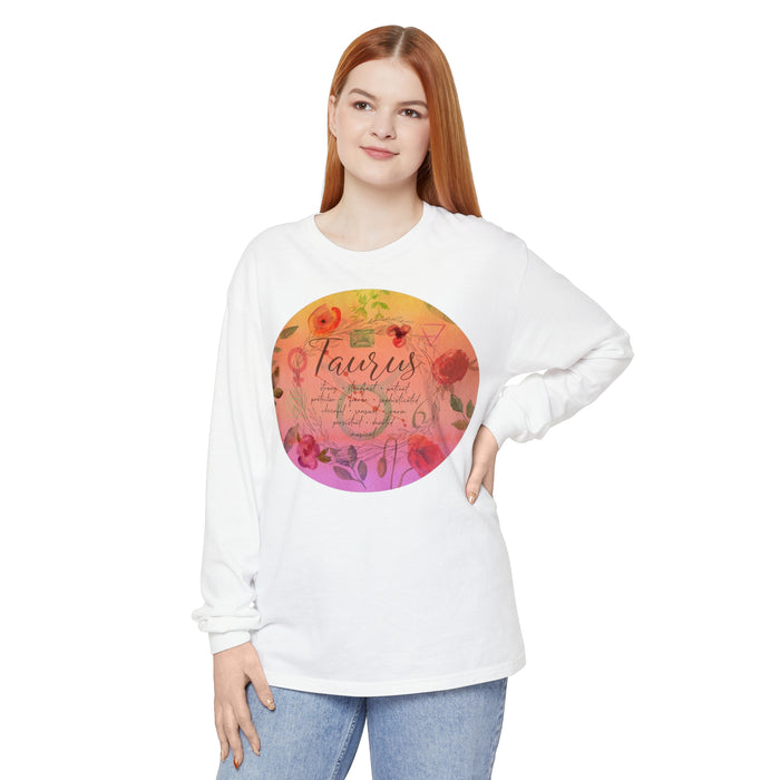 Taurus Unisex Garment-dyed Long Sleeve T-Shirt