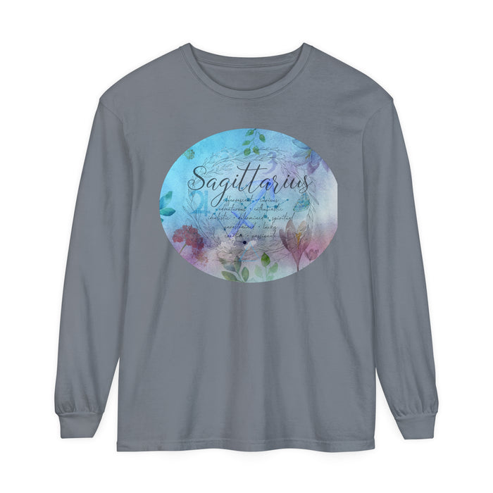 Sagittarius Unisex Garment-dyed Long Sleeve T-Shirt