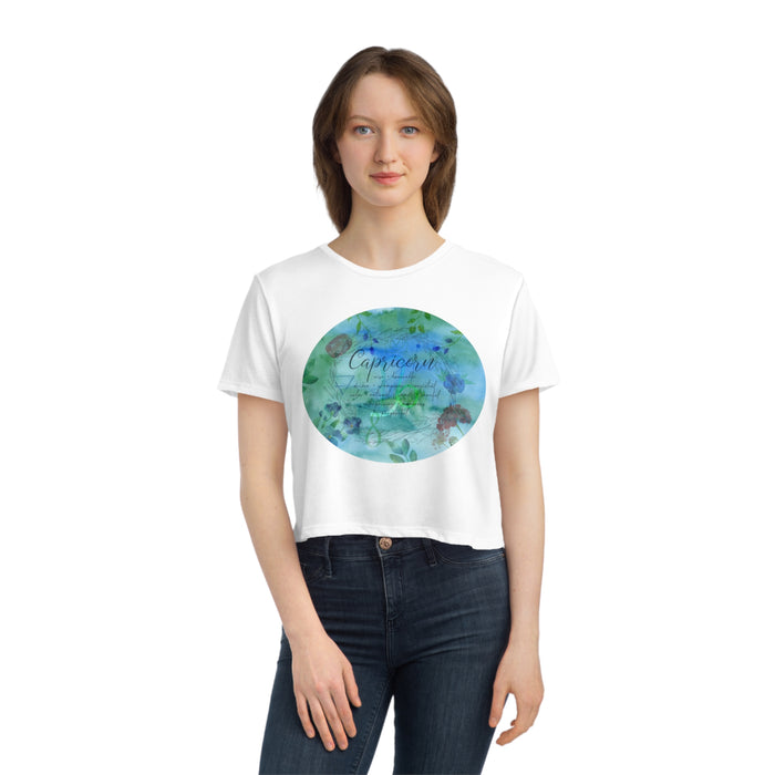 Capricorn Women's Flowy Cropped Tee