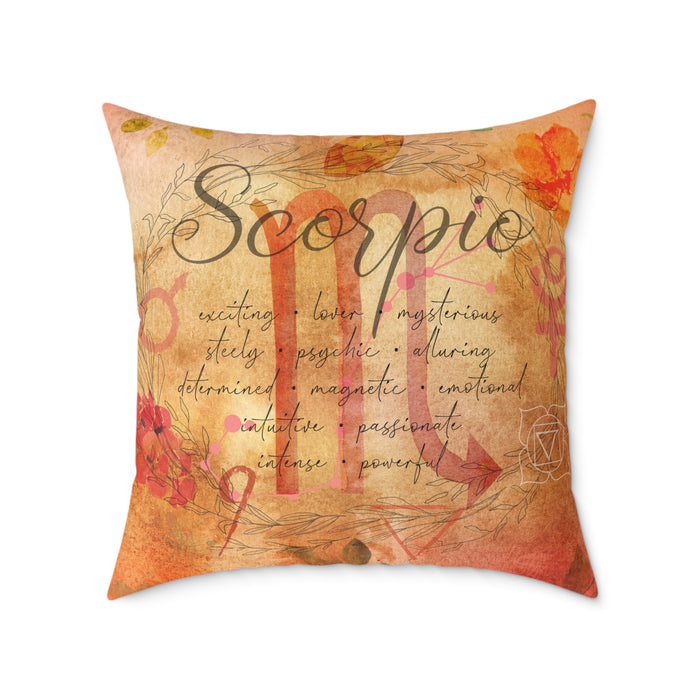 Scorpio Square Poly Canvas Pillow
