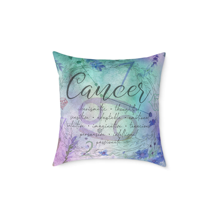 Cancer Square Poly Canvas Pillow