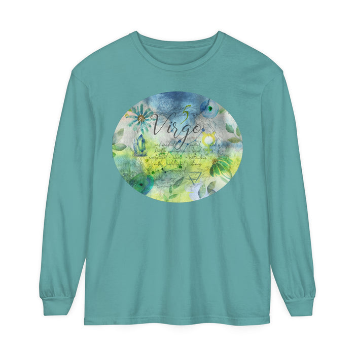 Virgo Unisex Garment-dyed Long Sleeve T-Shirt
