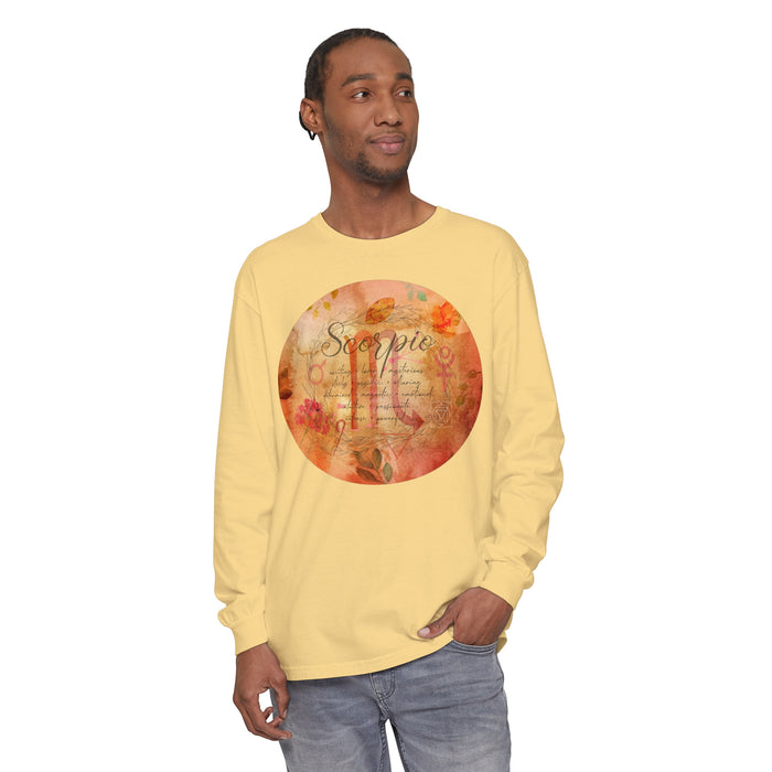 Scorpio Unisex Garment-dyed Long Sleeve T-Shirt