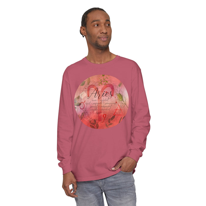 Aries Unisex Garment-dyed Long Sleeve T-Shirt