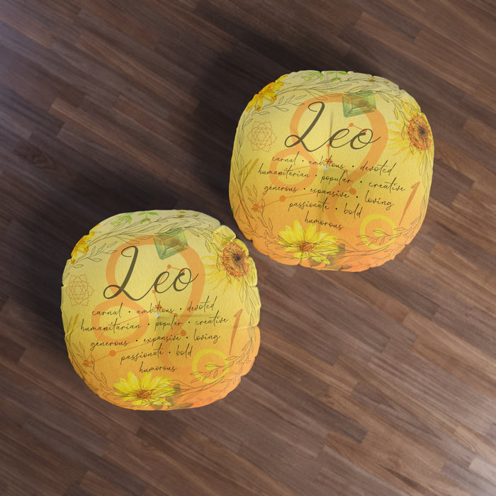Leo Tufted Floor Pillow, Round