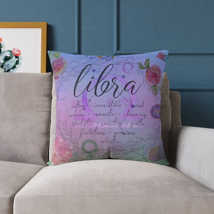Libra Square Poly Canvas Pillow