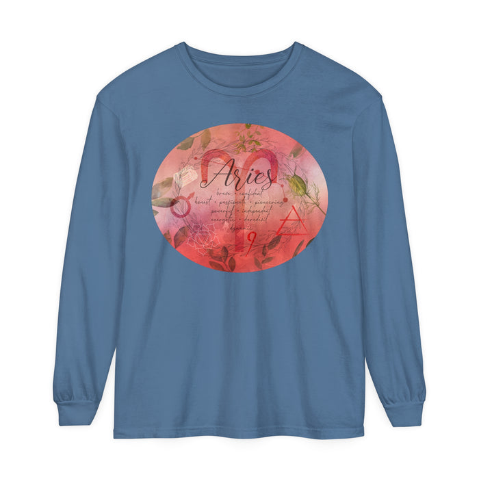 Aries Unisex Garment-dyed Long Sleeve T-Shirt