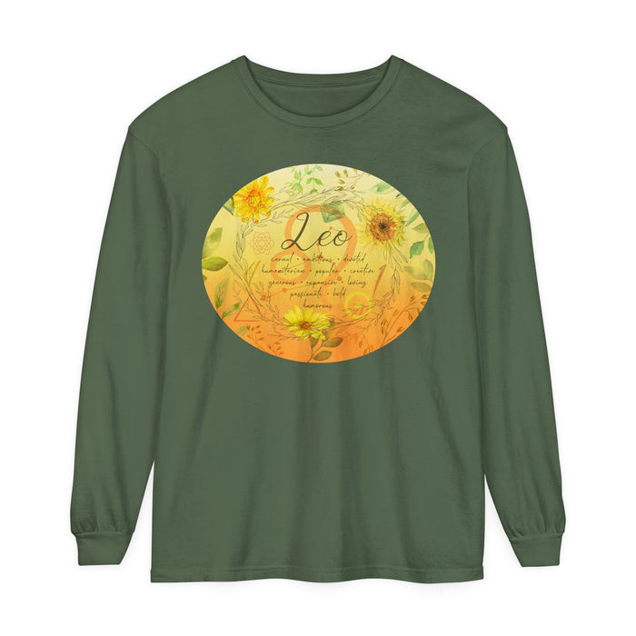 Leo Unisex Garment-dyed Long Sleeve T-Shirt