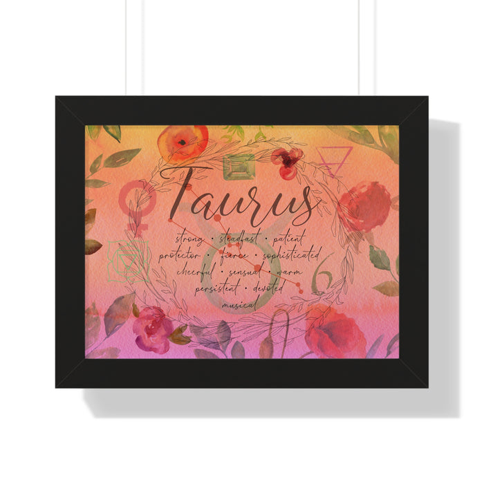 Taurus Framed Horizontal Poster