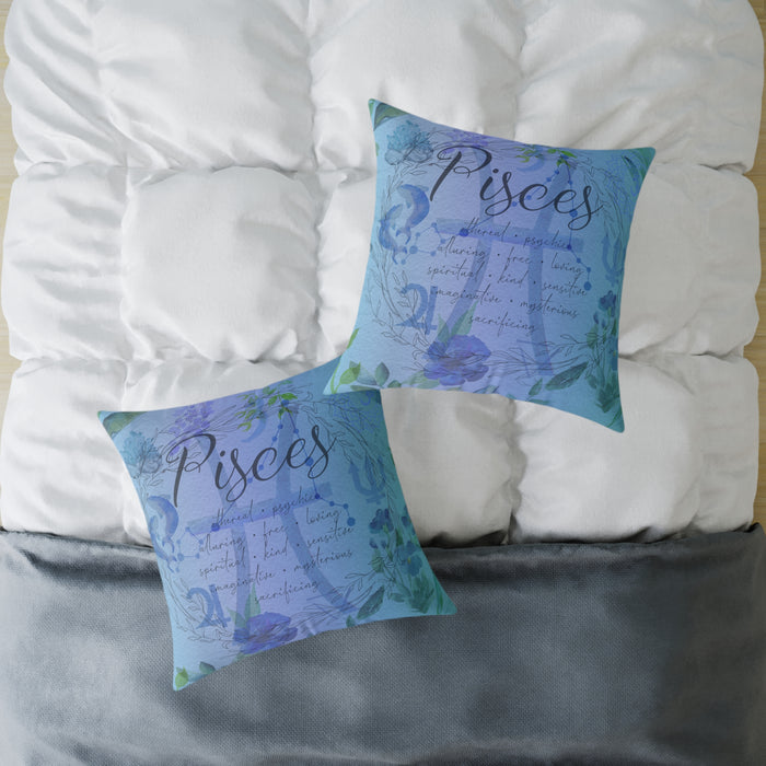 Pisces Square Poly Canvas Pillow