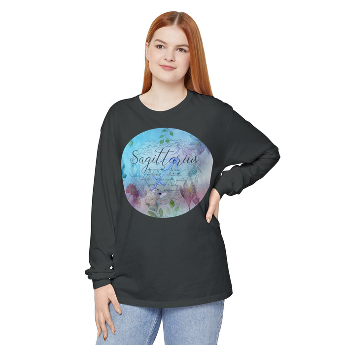 Sagittarius Unisex Garment-dyed Long Sleeve T-Shirt