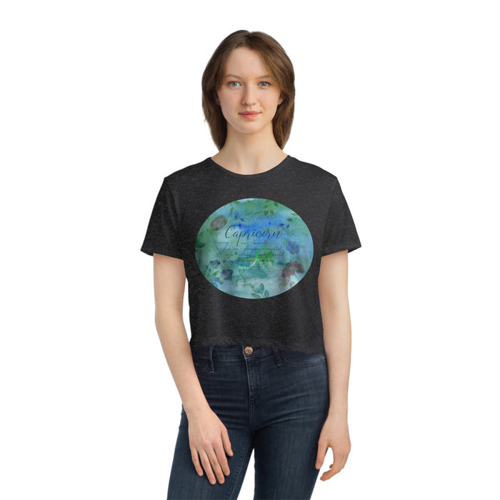Capricorn Women's Flowy Cropped Tee