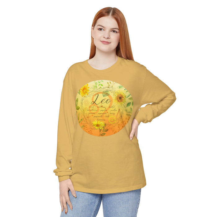 Leo Unisex Garment-dyed Long Sleeve T-Shirt