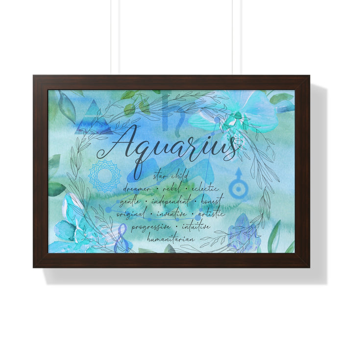 Aquarius Framed Horizontal Poster