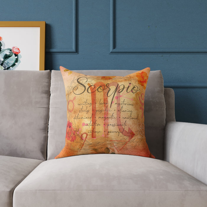 Scorpio Square Poly Canvas Pillow